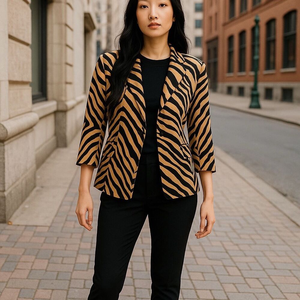 Danielle‎ B. Women's Leopard Print Blazer Jacket Size 10